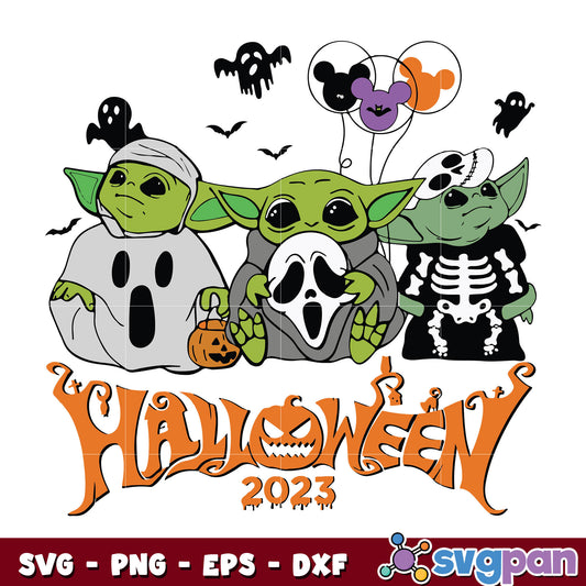 Baby Yoda Halloween svg