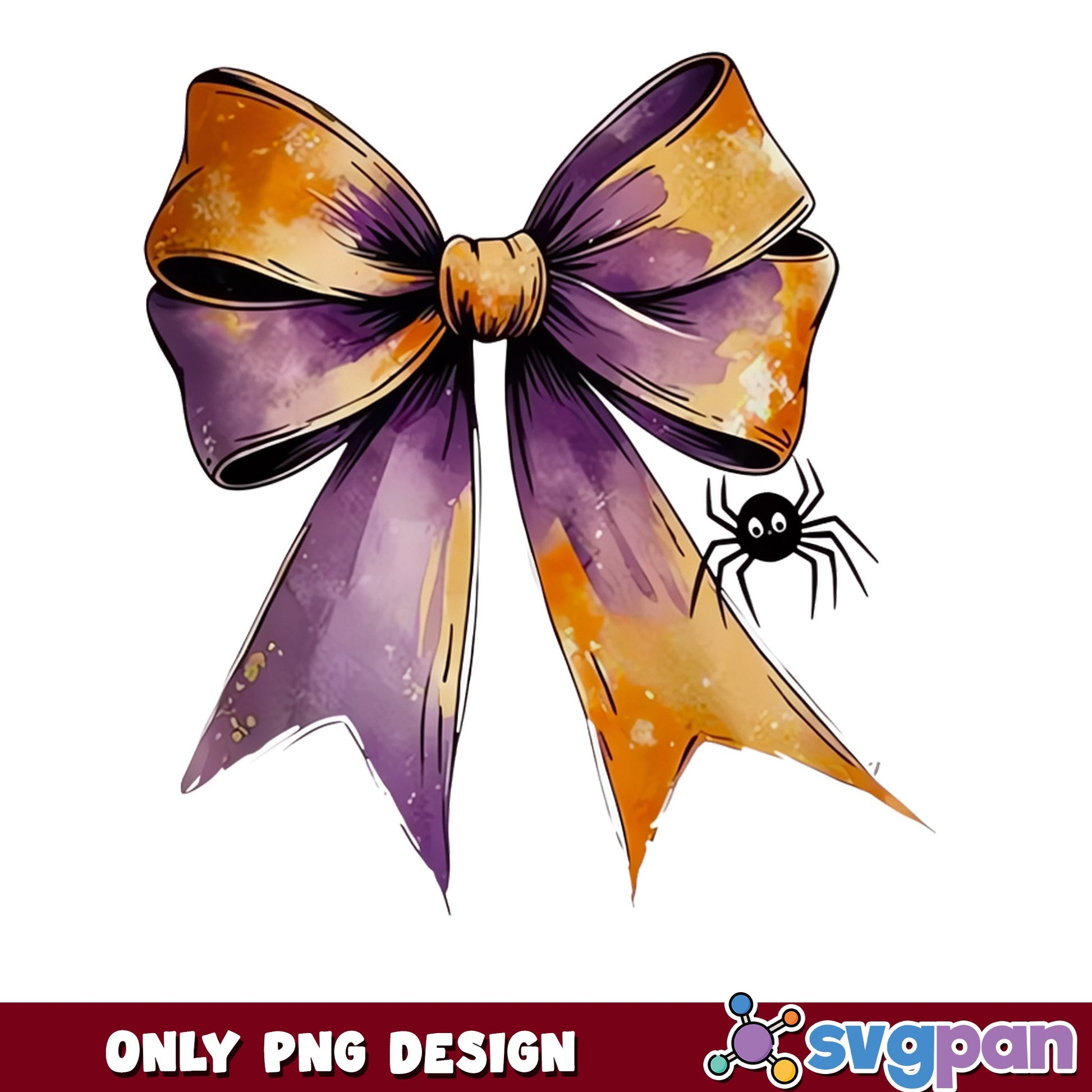 Halloween Bow With Spider PNG, Coquette Halloween PNG, Spooky Bow PNG