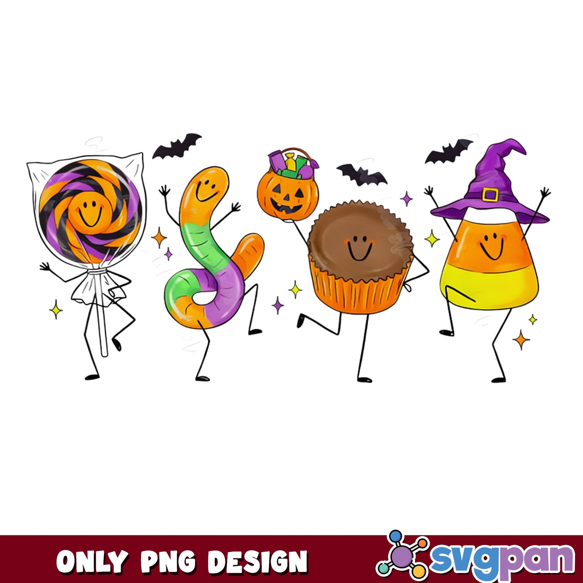 Halloween Candy Characters PNG, Trick Or Treat PNG, Spooky PNG