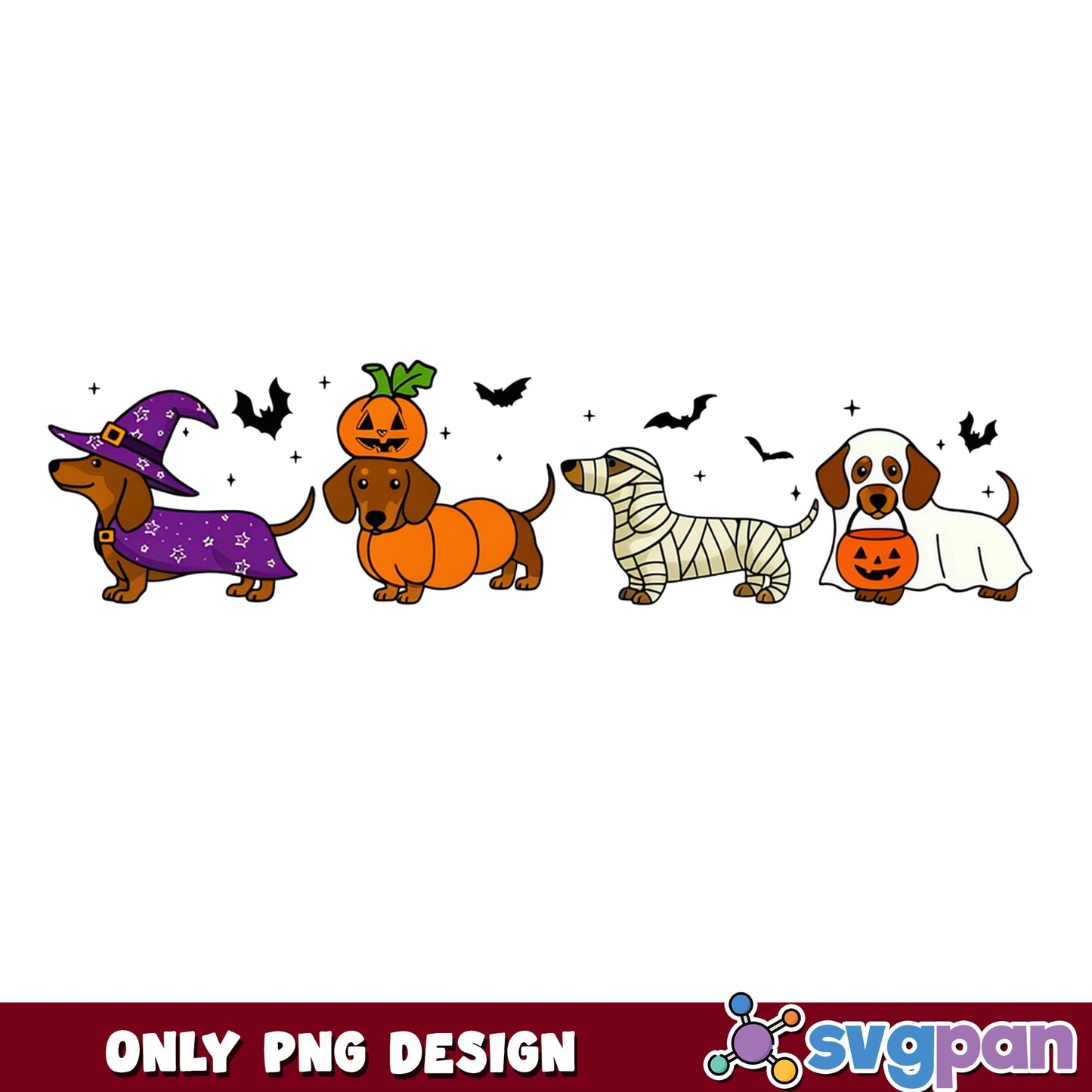 Halloween Dachshund Dog Costume PNG, Spooky Dog PNG, Halloween PNG