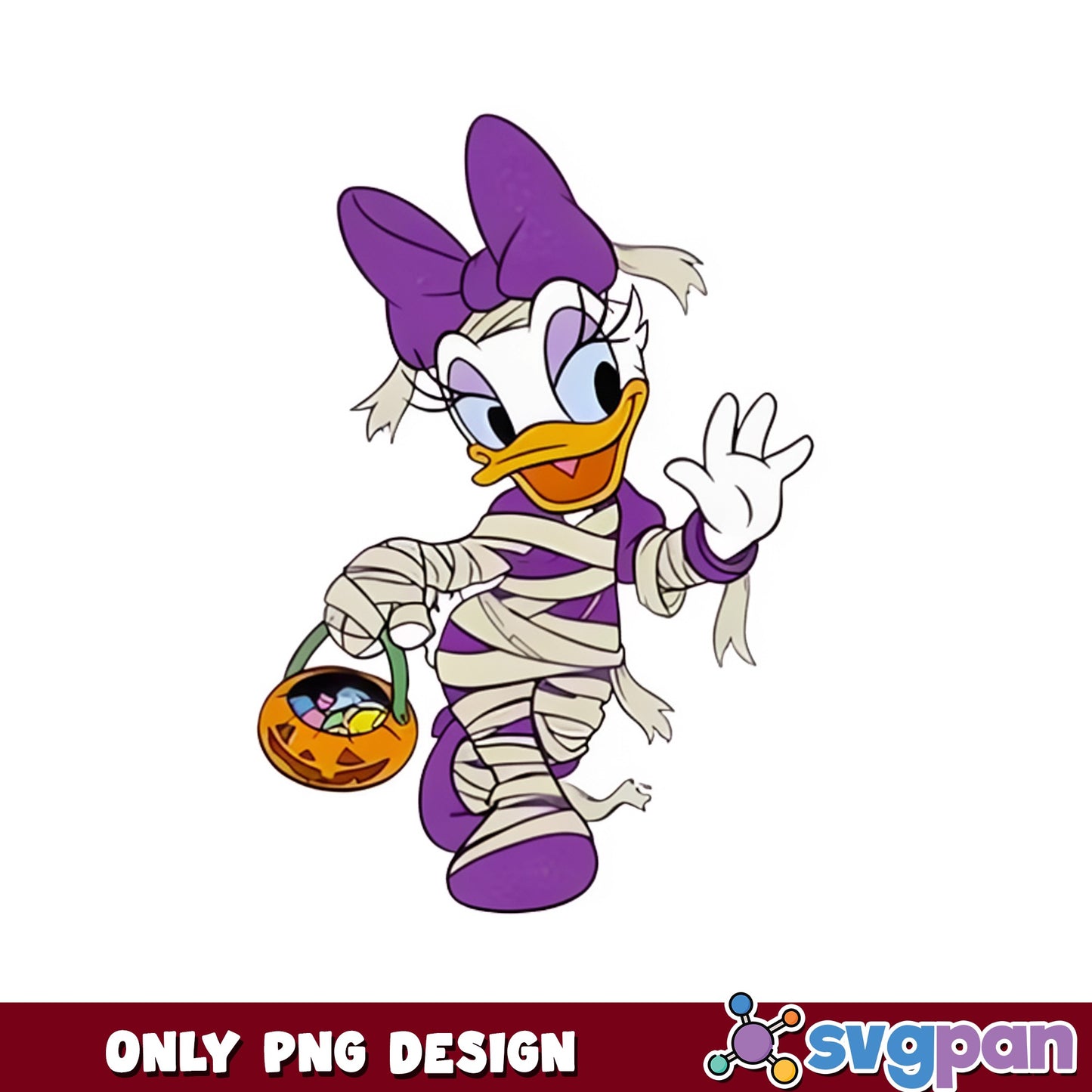 Halloween Daisy Duck Mummy PNG, Disney Clipart PNG, Trick Or Treat Disney PNG
