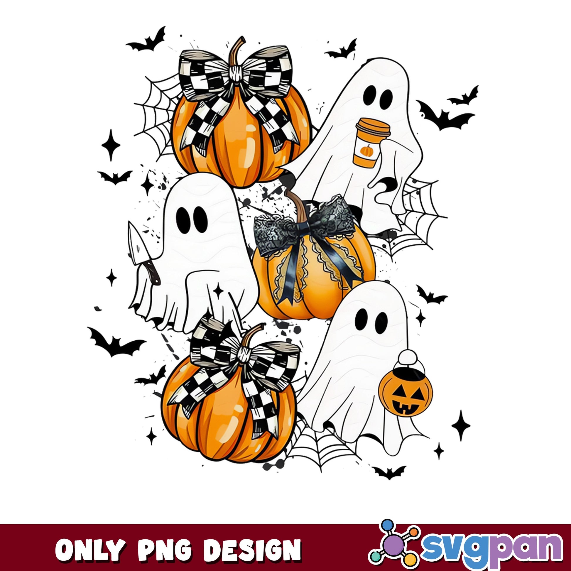 Halloween Ghost Pumpkin PNG, Spooky Ghost Boo PNG, Halloween PNG