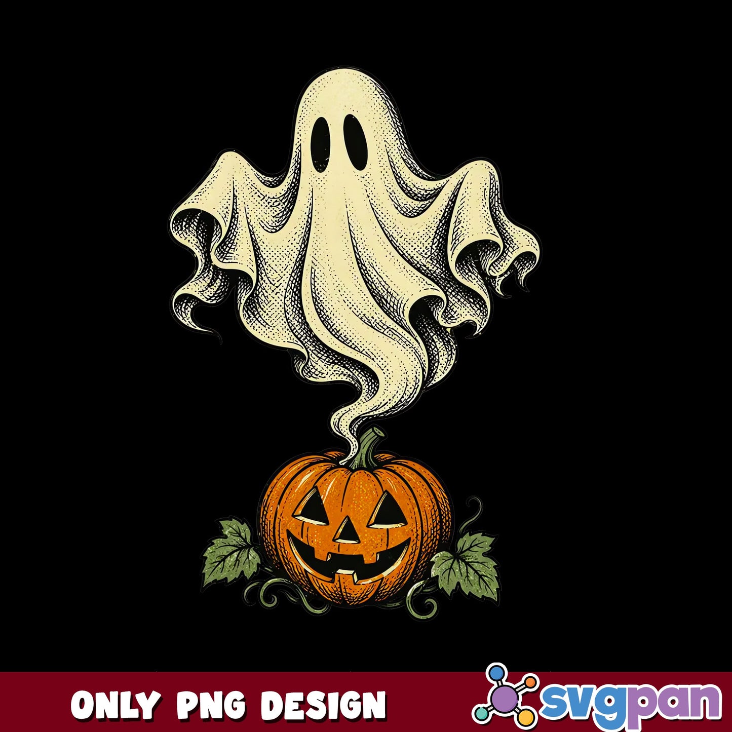 Halloween Ghost Pumpkin PNG, Spooky Jack O Lantern PNG, Ghost PNG