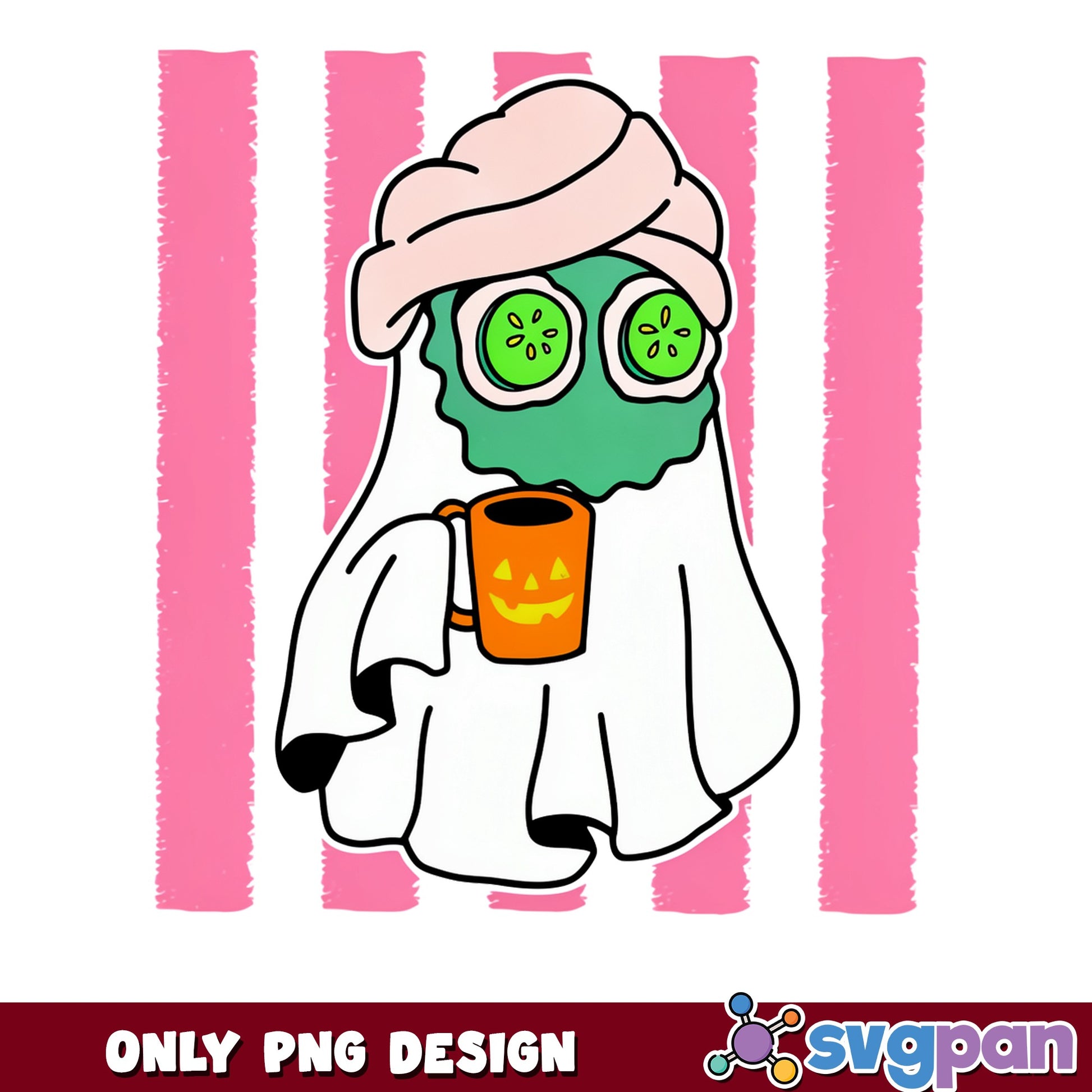 Halloween Ghost Spa Day PNG, Cute Ghost Face Mask PNG, Spooky PNG