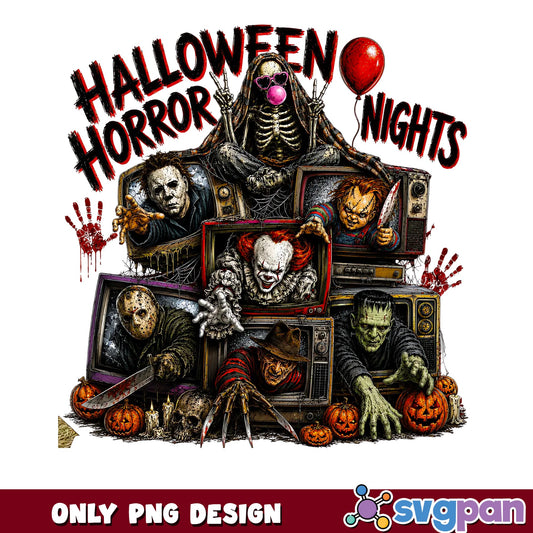 Halloween Horror Nights PNG, Horror Characters PNG, Scary Movie PNG
