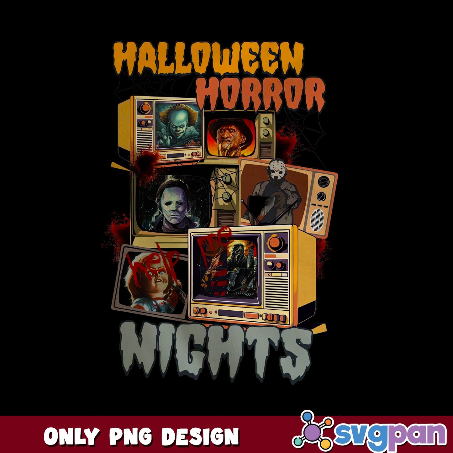 Halloween Horror Nights PNG, Horror Movie Characters, Halloween PNG