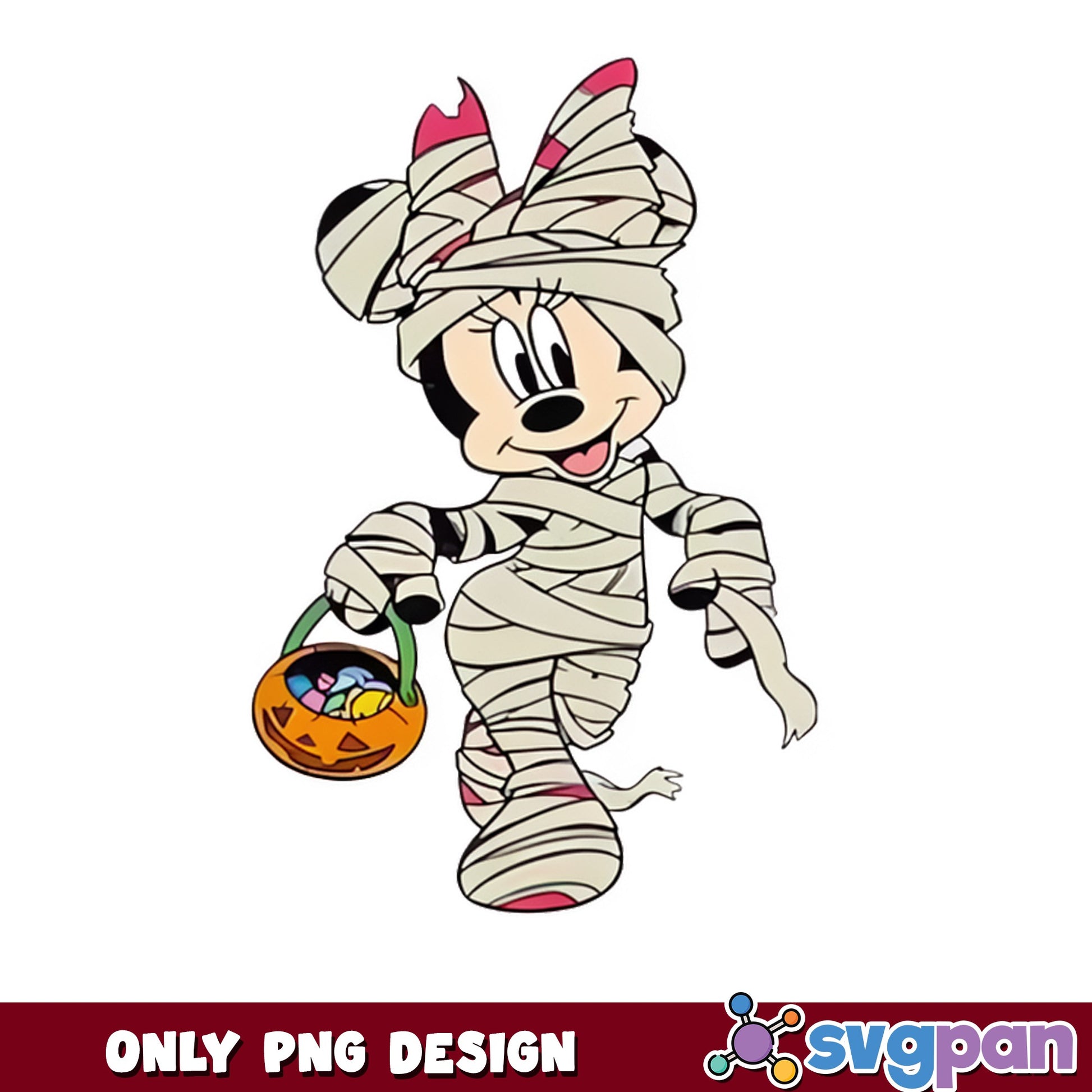 Halloween Mummy Minnie Mouse PNG, Disney Trick Or Treat PNG, Spooky PNG