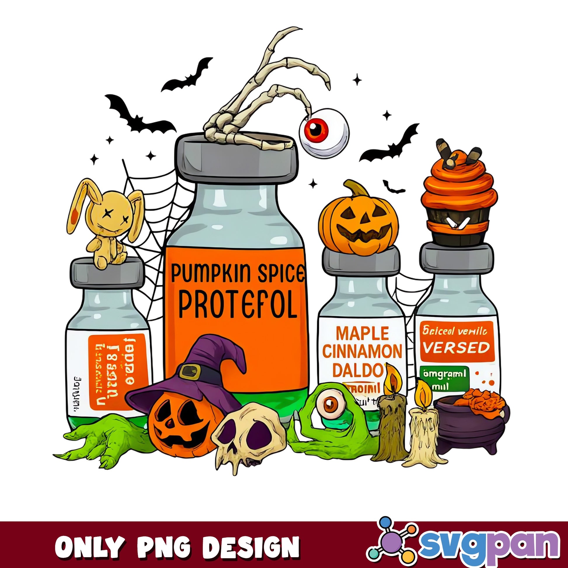 Halloween Nurse Medication Bottles PNG, Spooky ICU Nurse PNG, Halloween PNG