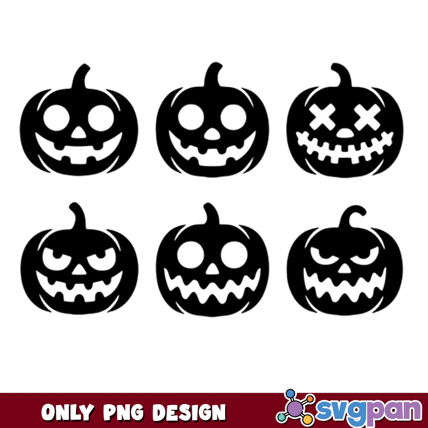 Halloween Pumpkin Bundle PNG, Jack O Lantern Faces, Halloween PNG