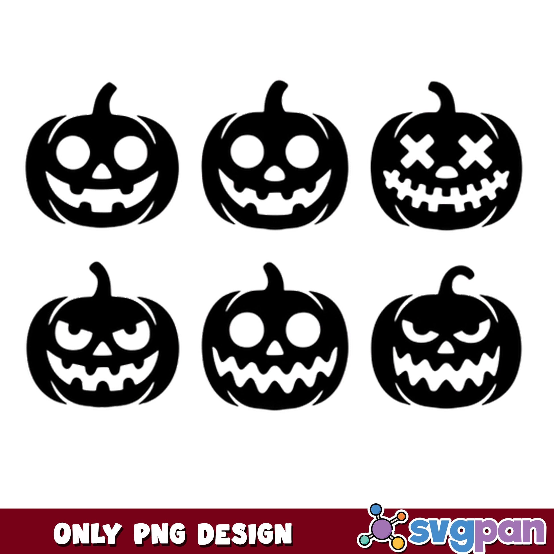 Halloween Pumpkin Bundle PNG, Jack O Lantern Faces, Halloween PNG