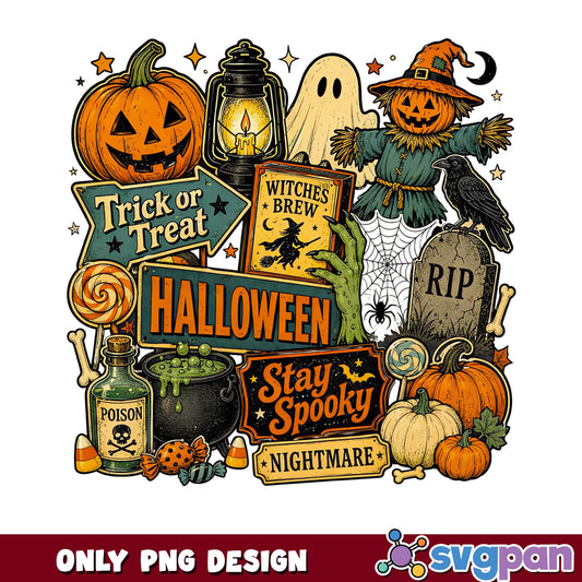Halloween Stay Spooky Trick Or Treat PNG, Spooky Vibes PNG, Halloween PNG