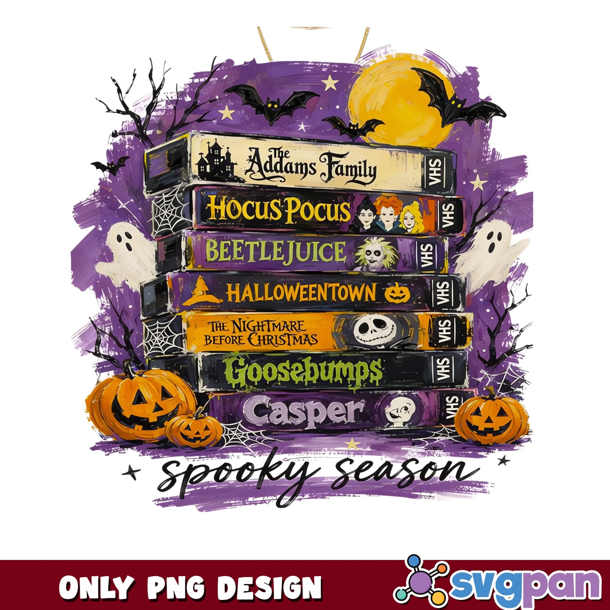 Halloween VHS Tapes Spooky Season PNG, Hocus Pocus PNG, Halloween PNG