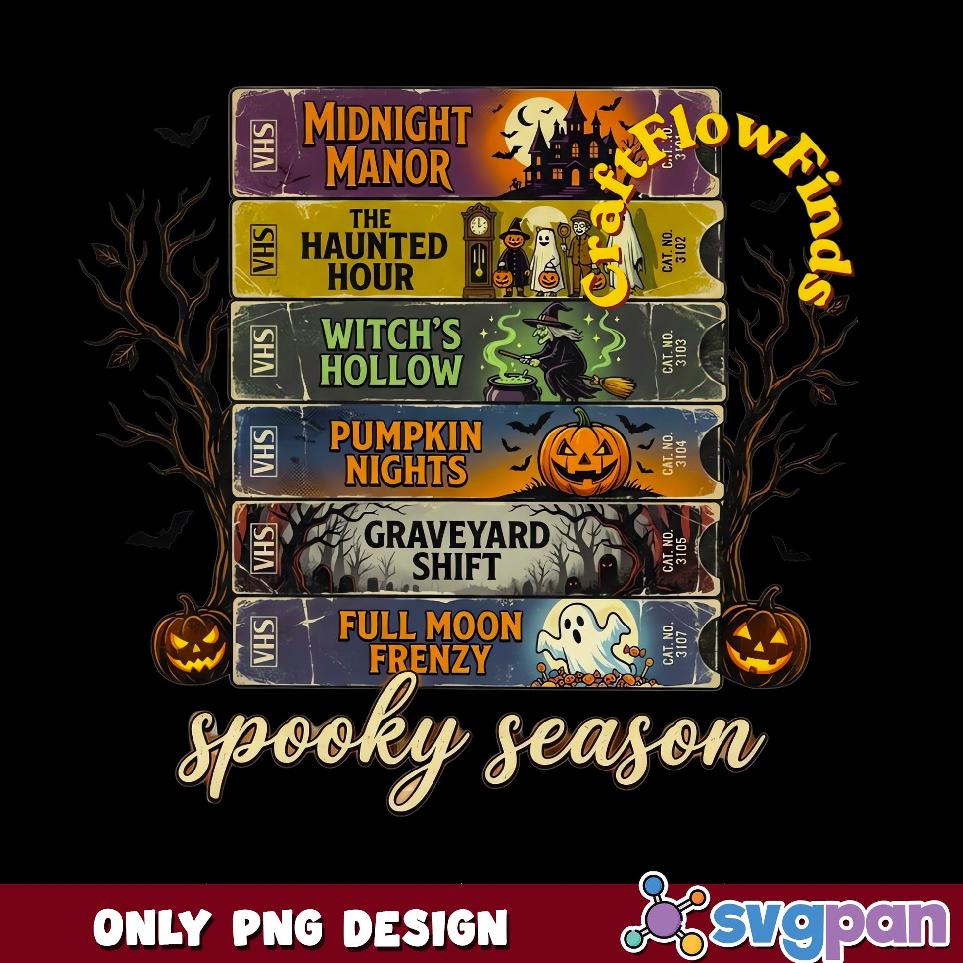 Halloween VHS Tapes Spooky Season PNG, Retro Horror PNG, Halloween PNG