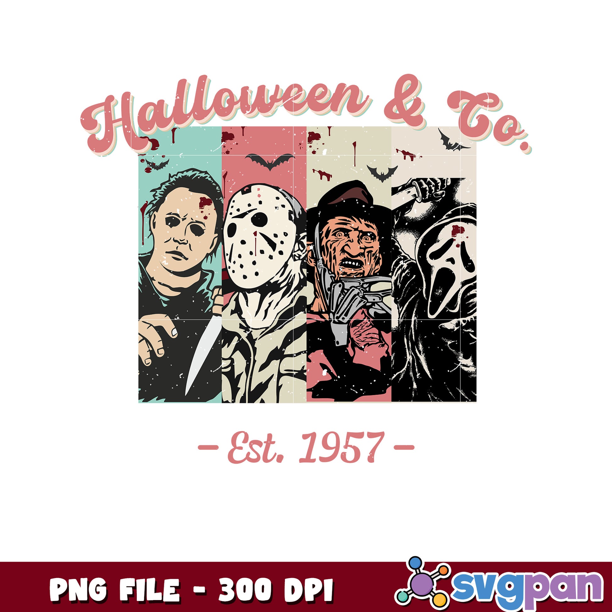 Halloween and co png, halloween characters png, halloween quotes png