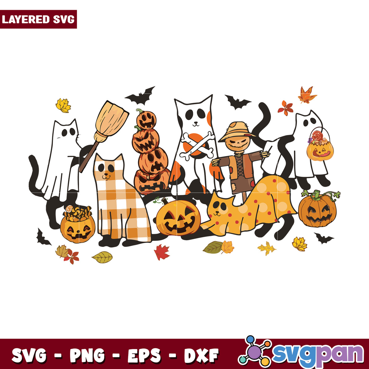 Halloween animal halloween svg, halloween cartoons svg, spirit halloween​ svg