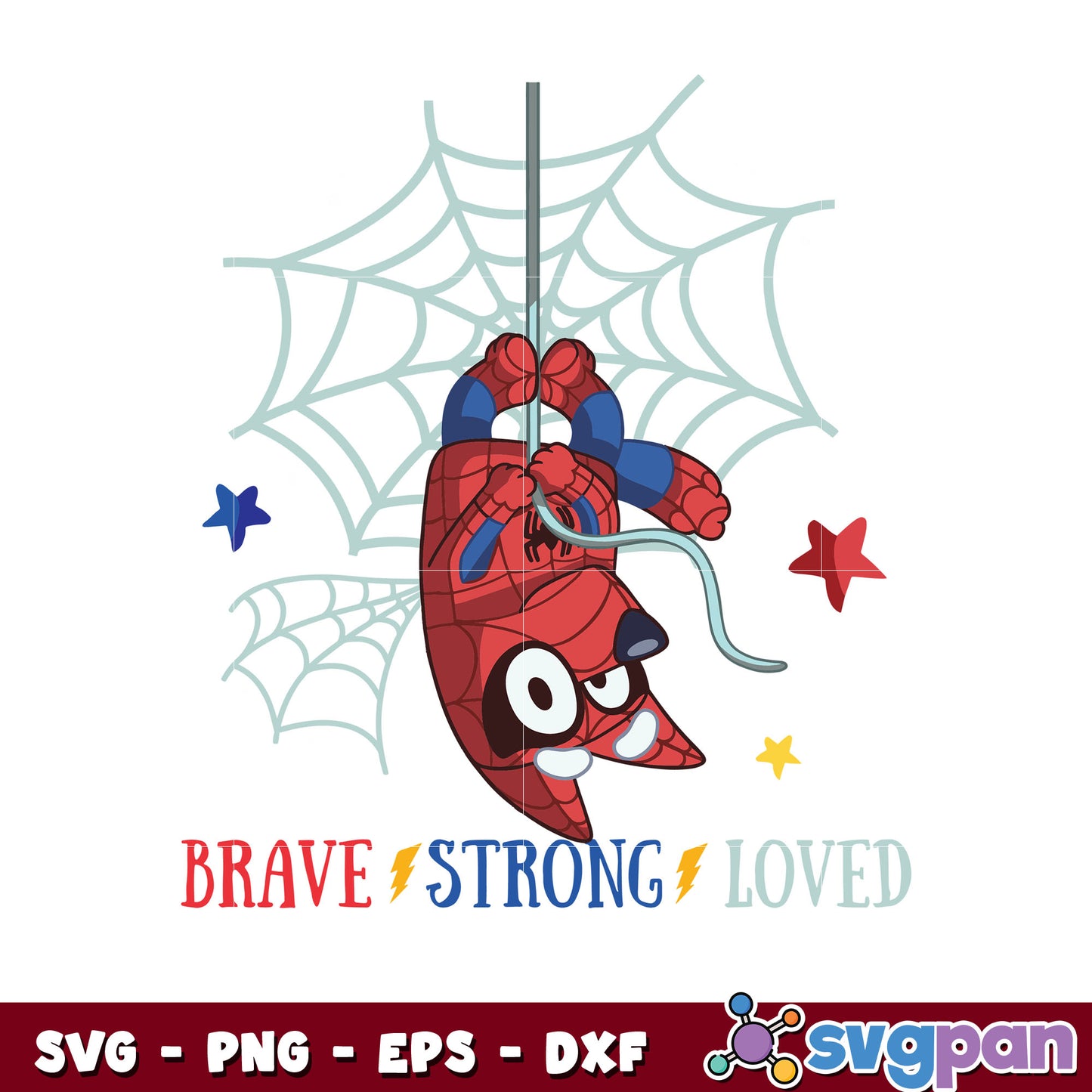 Halloween bluey cartoon spiderman design svg, bluey spiderman​ svg