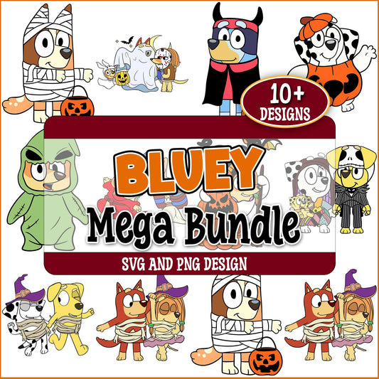 Halloween x bluey svg bundle