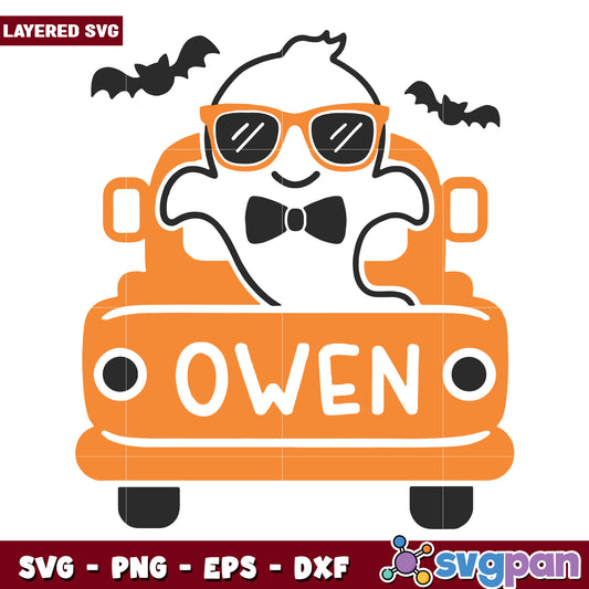 Halloween boo truck svg, halloween svg, horror movies characters svg
