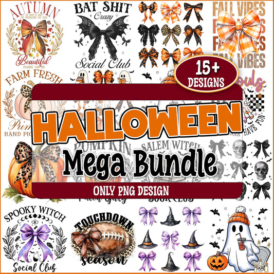 Halloween bow and quotes png bundle