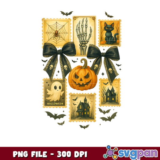 Halloween bowtie design png, happy halloween png, halloween goose png