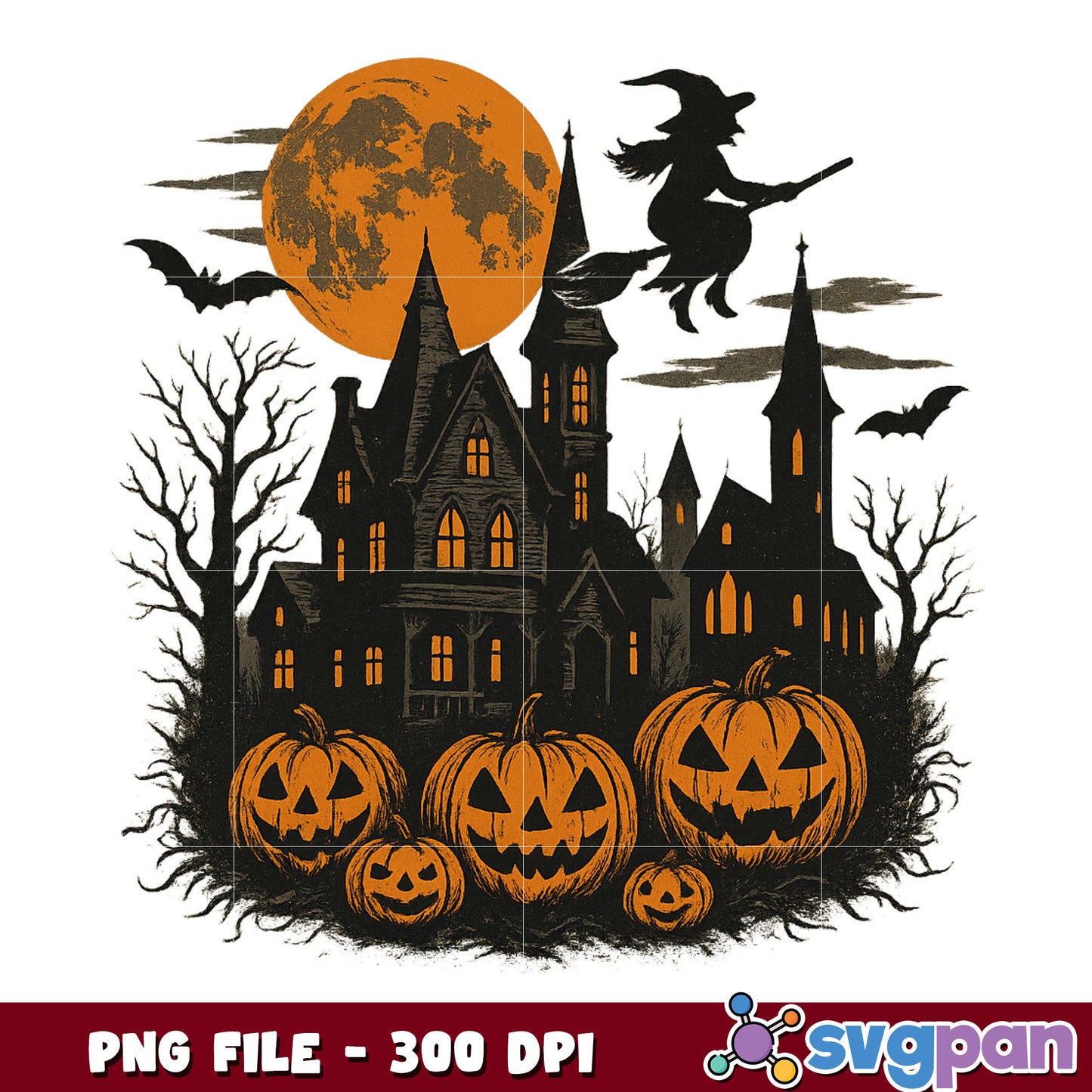 Halloween castle pumpkin png, halloween season png, spooky halloween png
