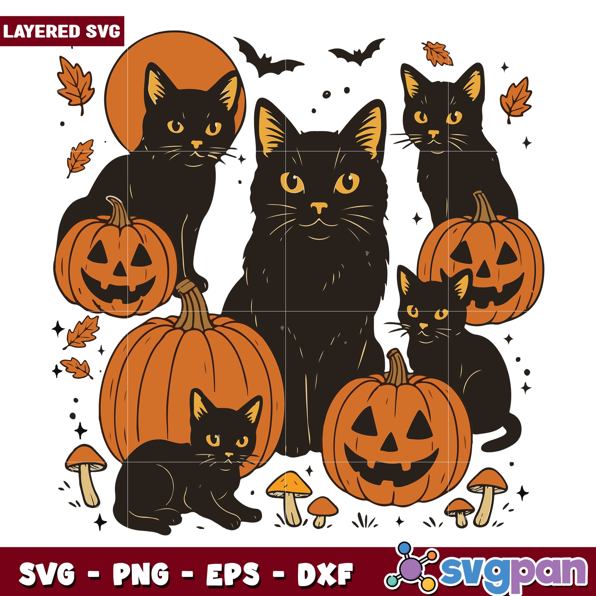 Halloween cat svg, spooky halloween svg, halloween holiday svg