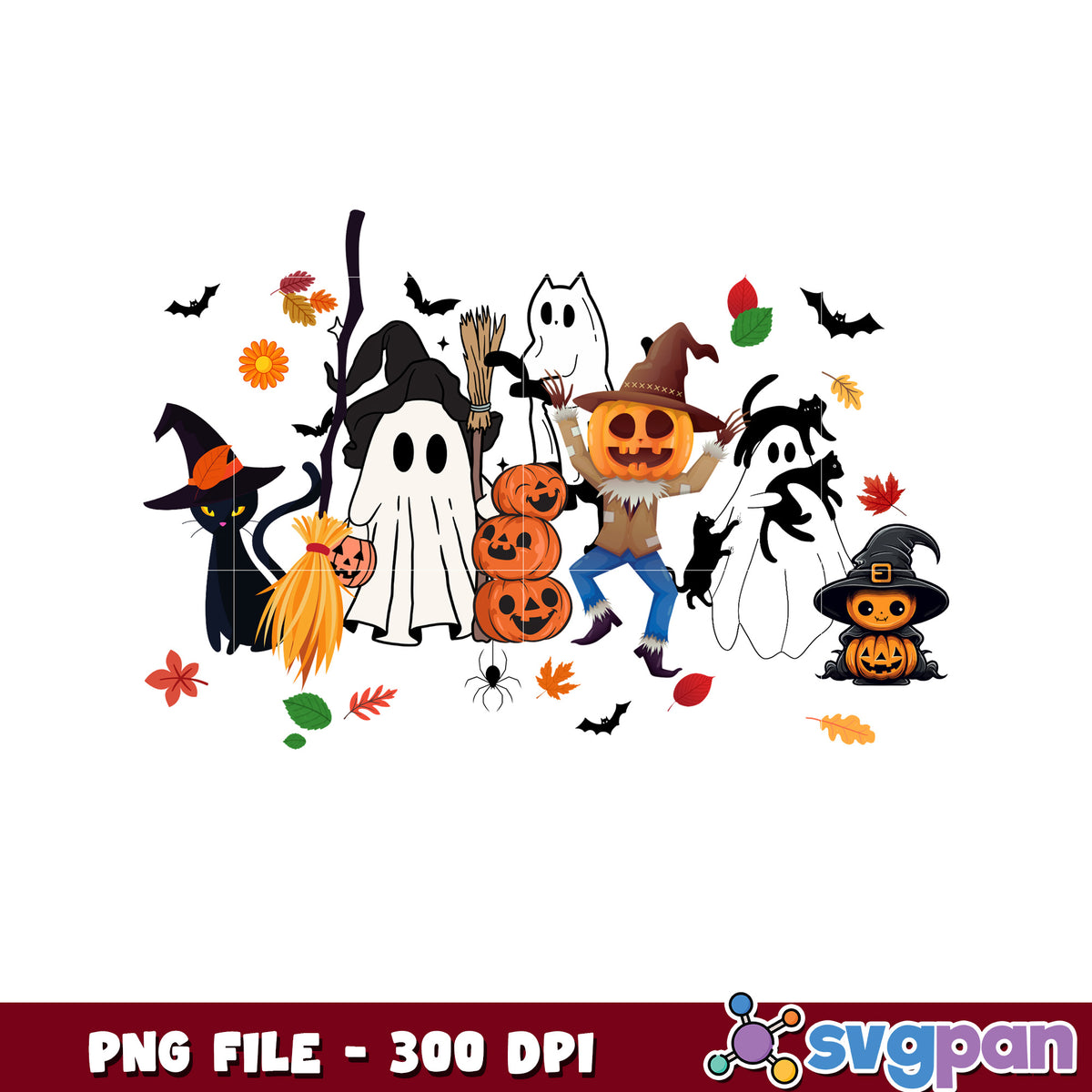 Halloween characters png, trick or treat png, halloween songs png