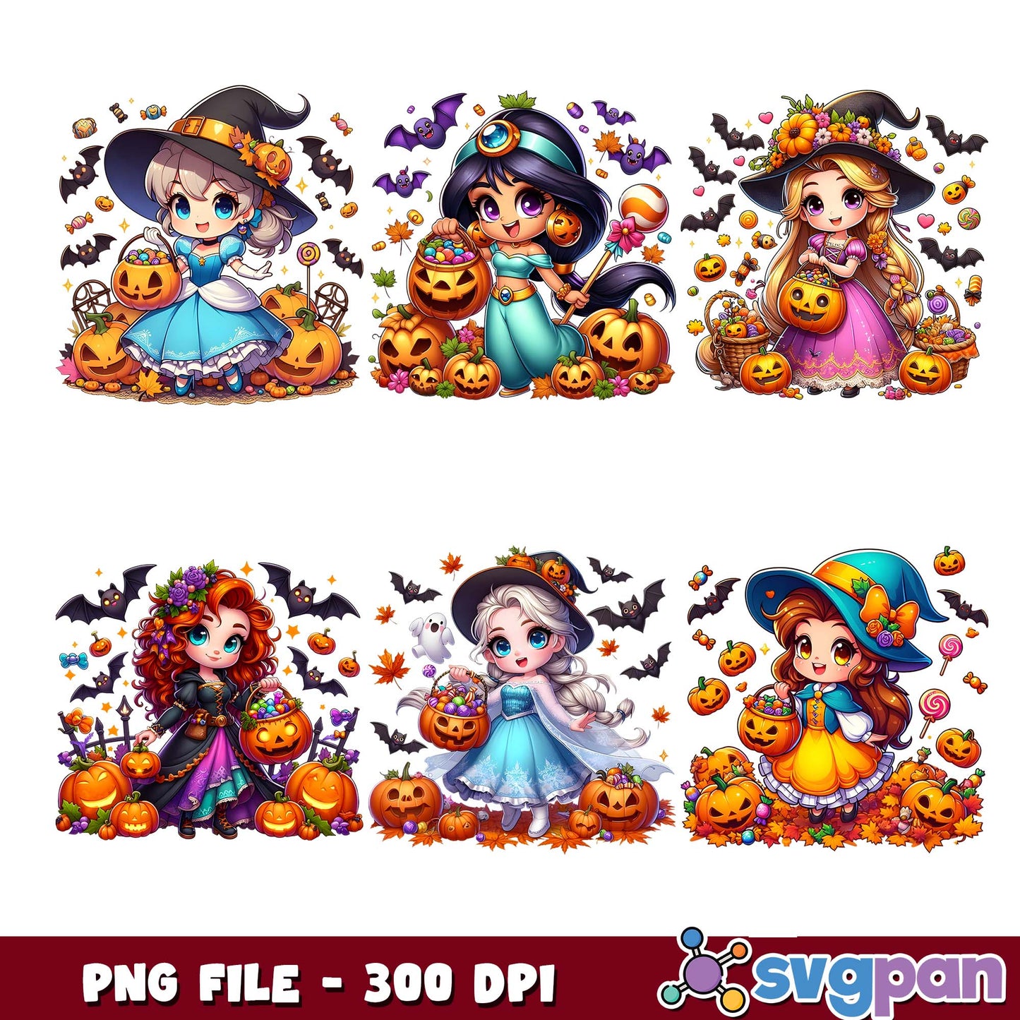 Halloween costume princess png bundle