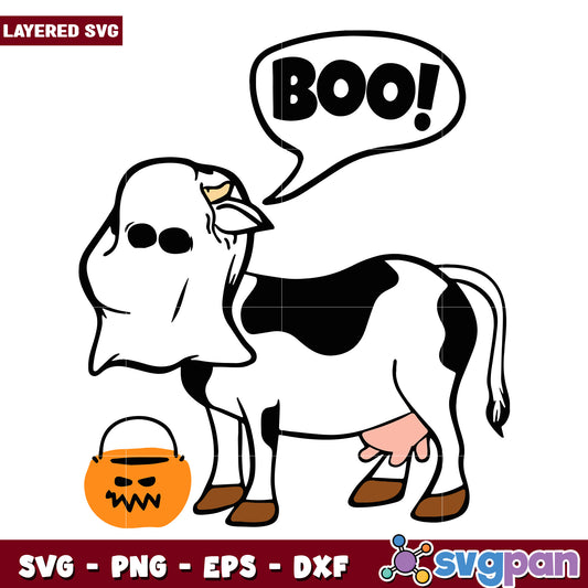 Halloween cow ghost costume svg, halloween svg, horror movies characters svg