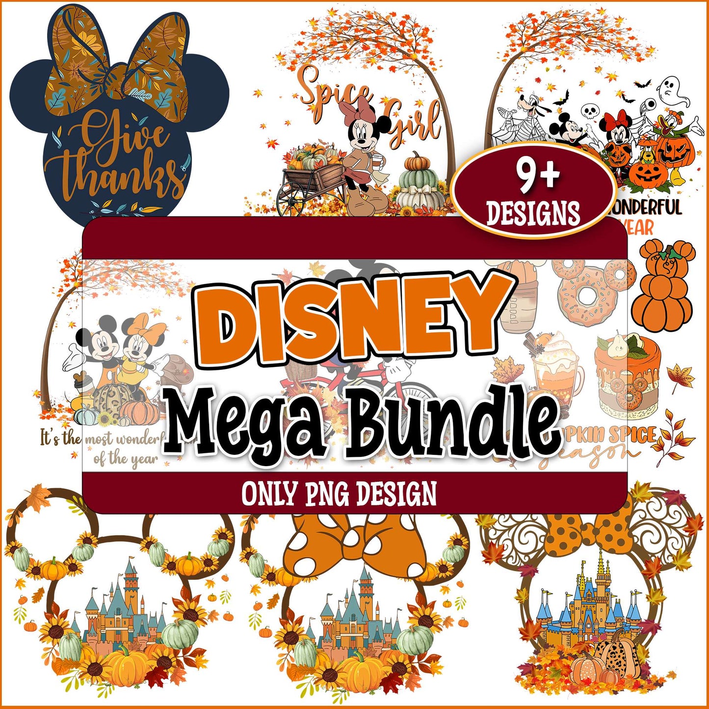 Halloween design disney png bundle
