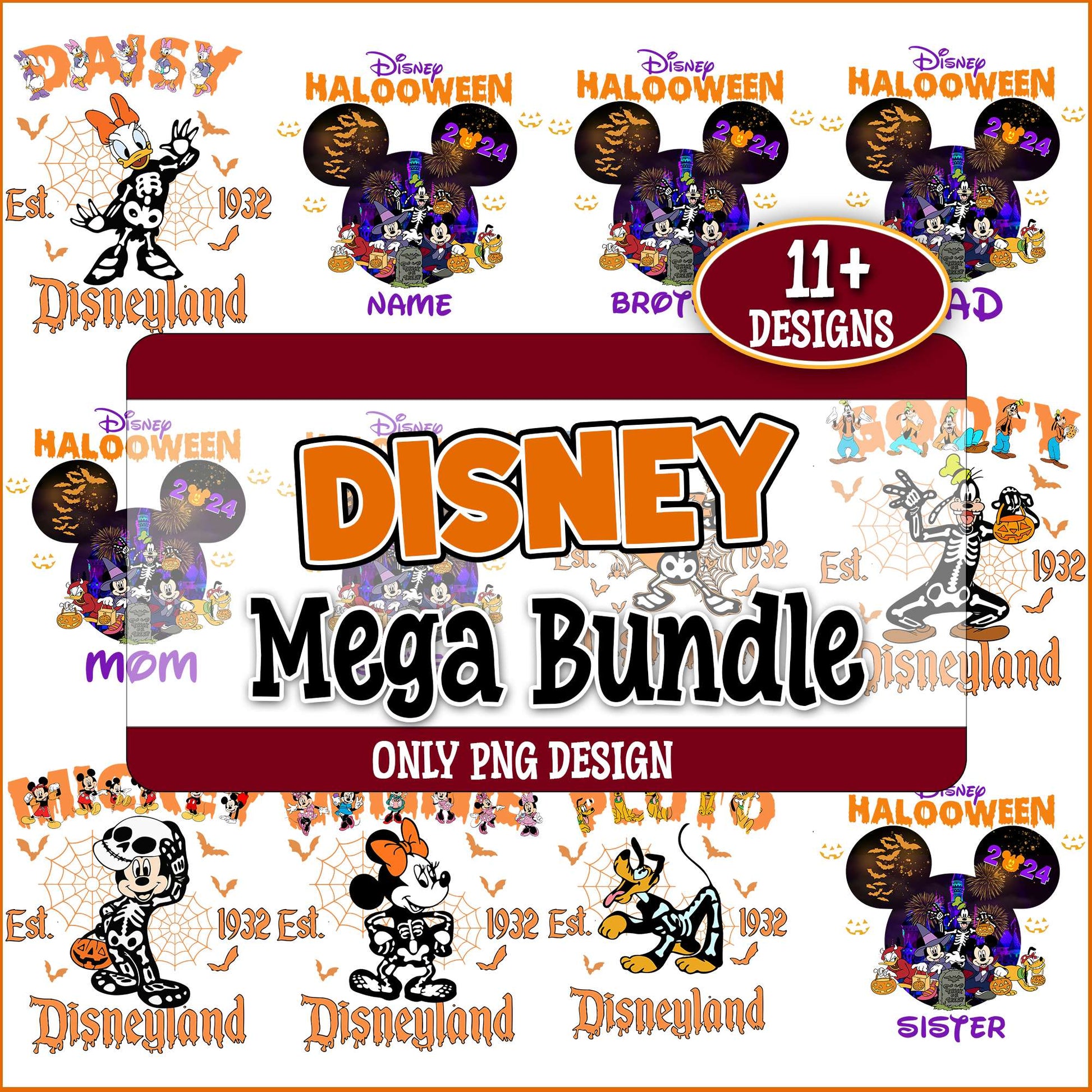 Halloween disney family png bundle