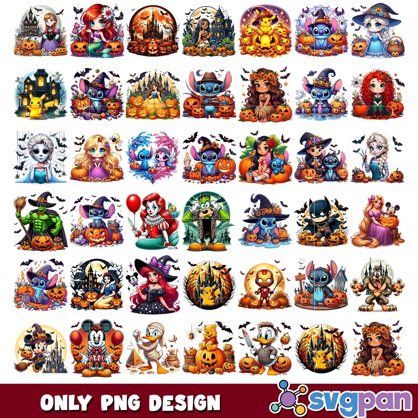 Halloween disney set png bundle