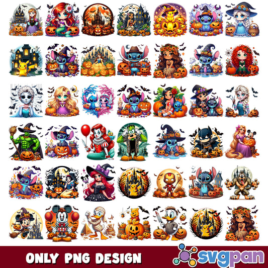 Halloween disney set png bundle