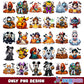 Halloween disney set png bundle, halloween costumes png, disney plus png