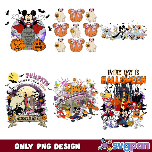 Halloween in disneyland png bundle