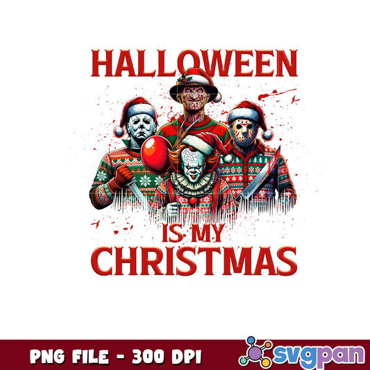 Halloween is my christmas png, cartoon png, christmas lights png