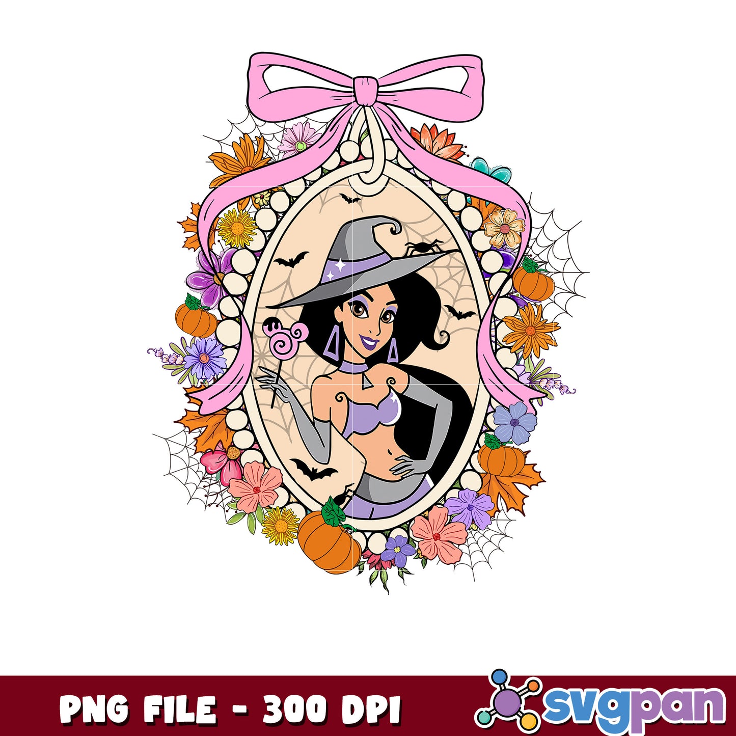 Halloween jasmine png, halloween decorations png, halloween disney png