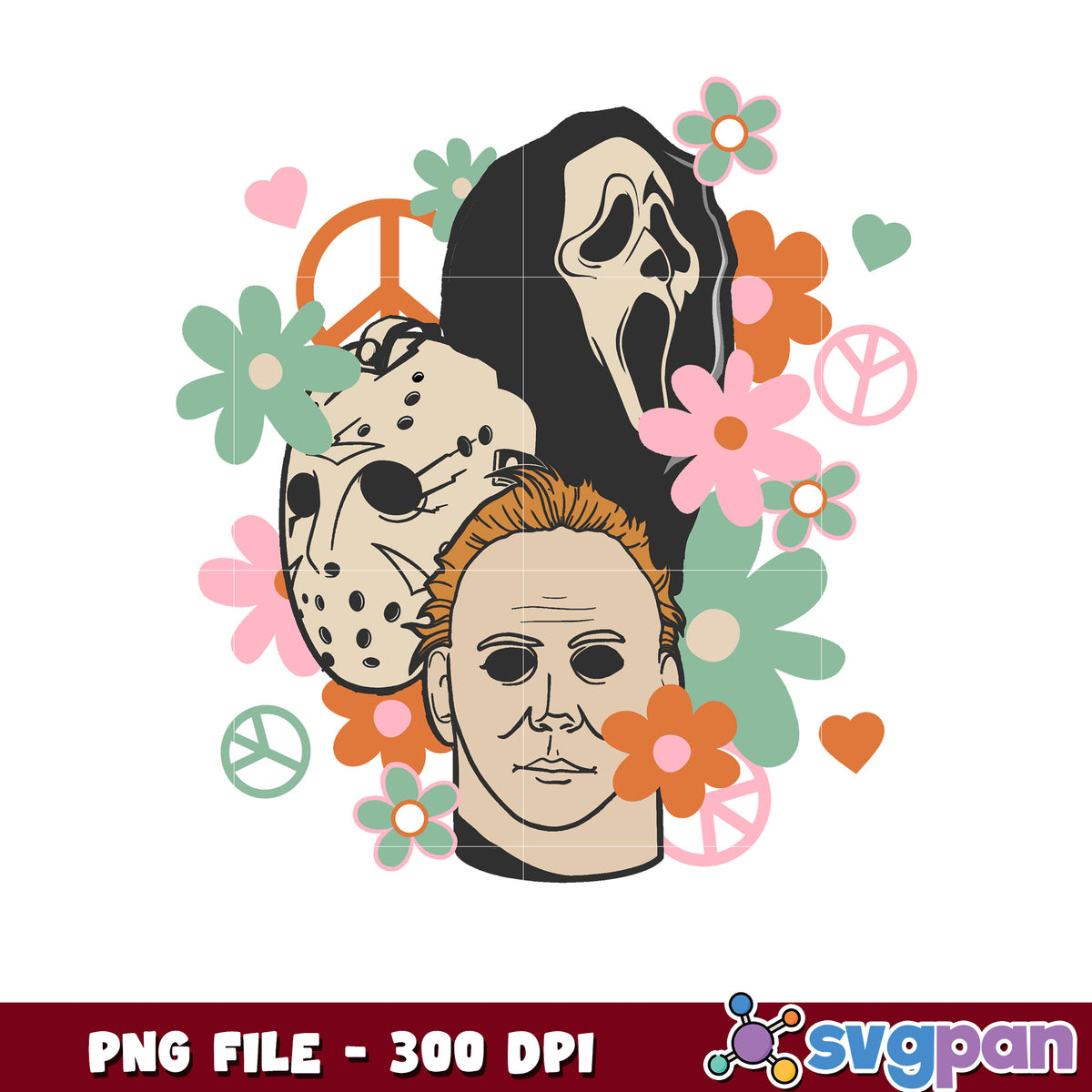 Halloween killers flowers png, halloween png, halloween holiday png