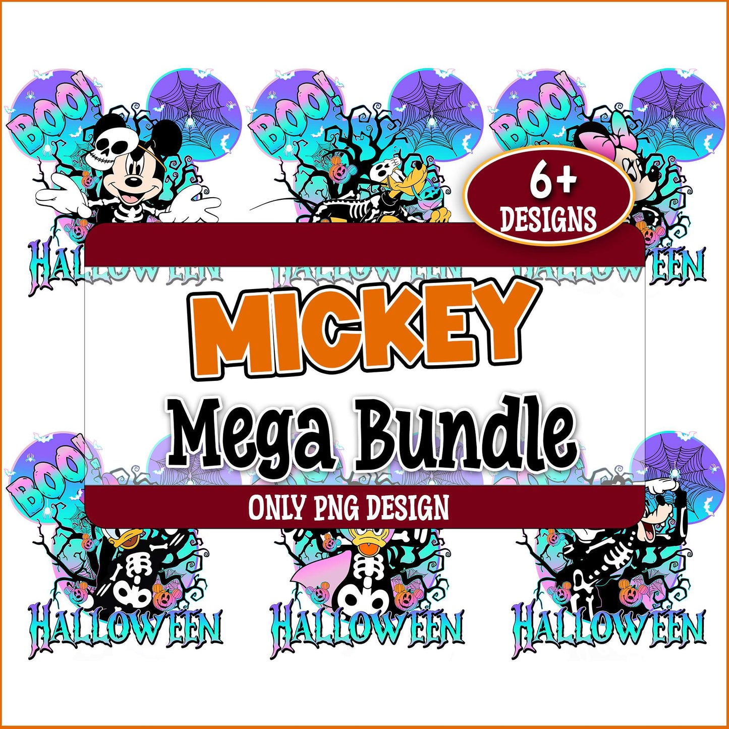 Halloween mickey color png bundle
