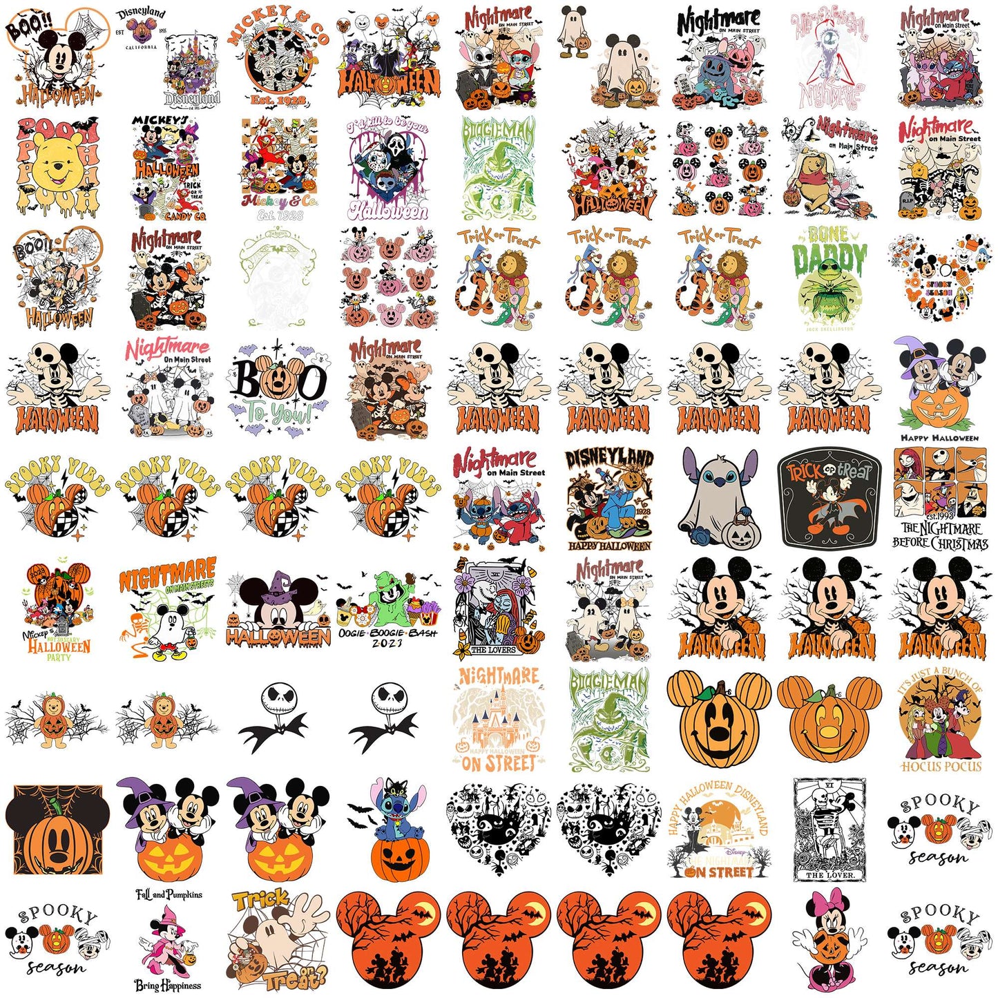 Halloween of disney svg bundle, happy halloween svg, disney characters svg