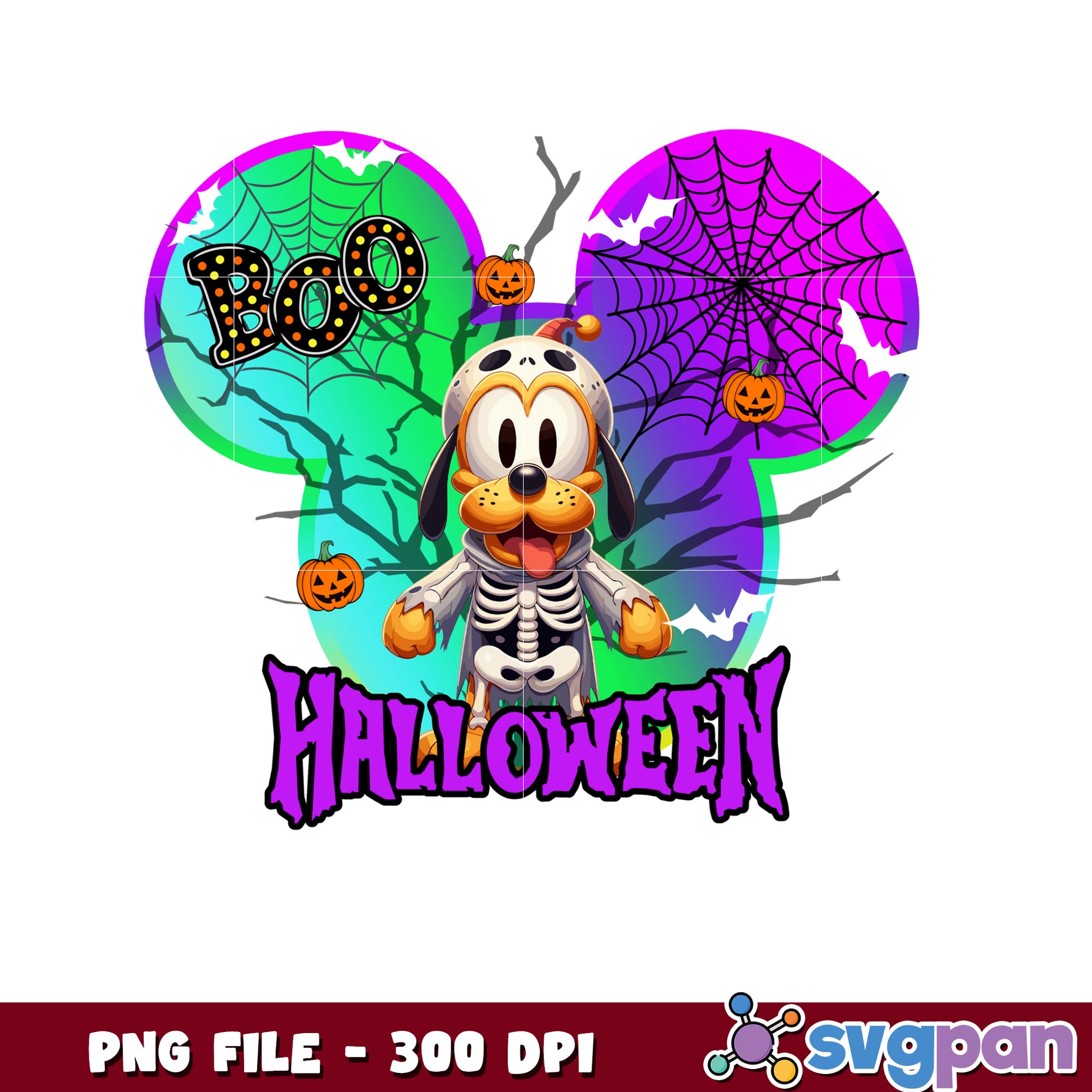 Halloween pluto toy png, spooky season png, halloween pajamas png