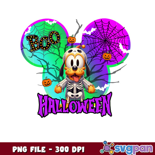 Halloween pluto toy png, spooky season png, halloween pajamas png