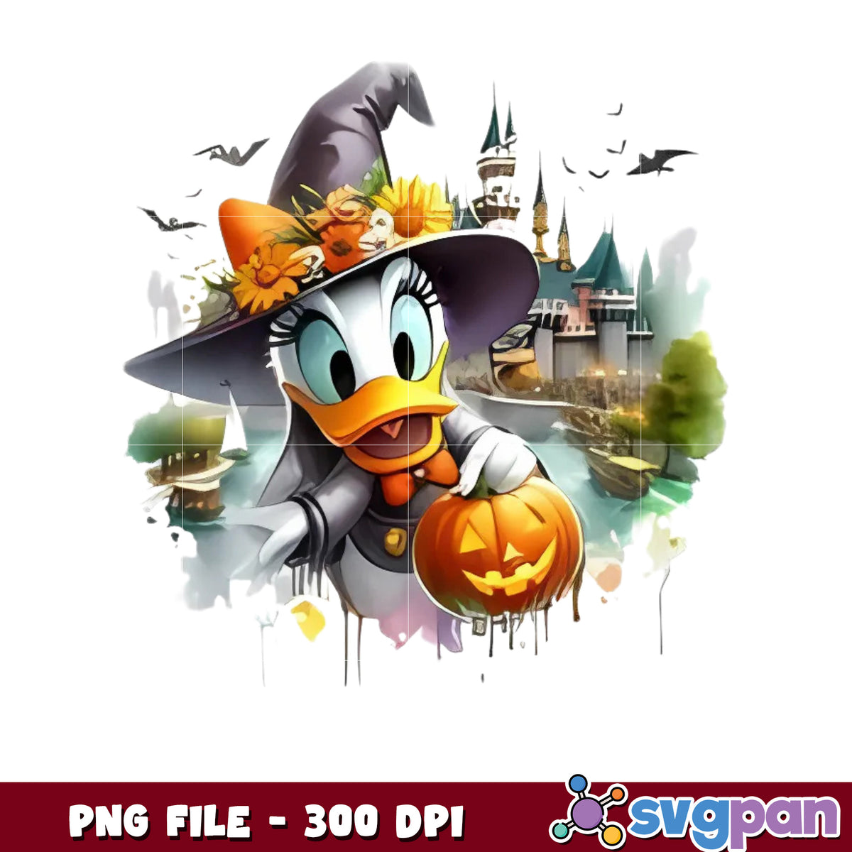 Halloween pumpkin daisy png, disney halloween png, halloween time png