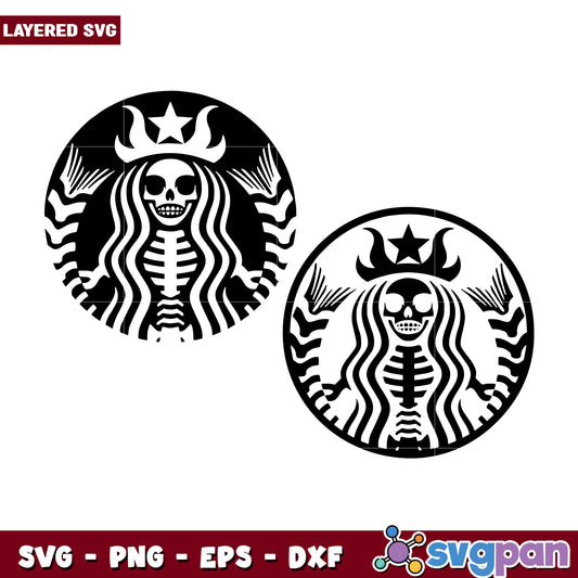 Halloween starbucks skeleton witch svg, halloween svg, horror movies characters svg