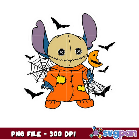Halloween stitch costume png, spooky autumn png, fall season png