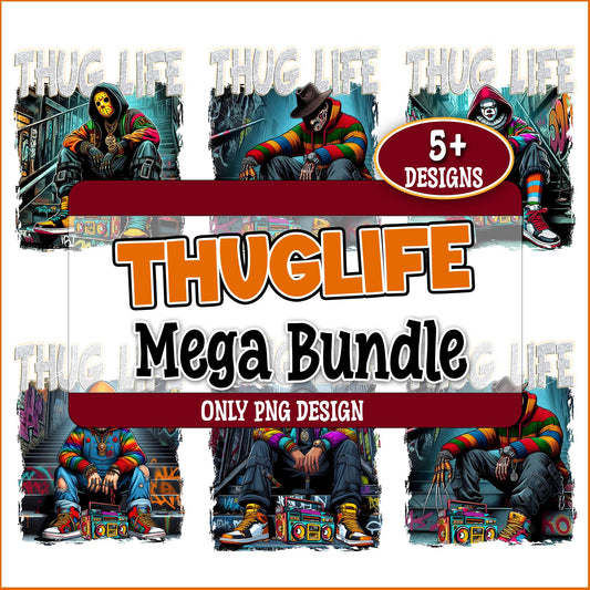 Halloween thug life design png bundle