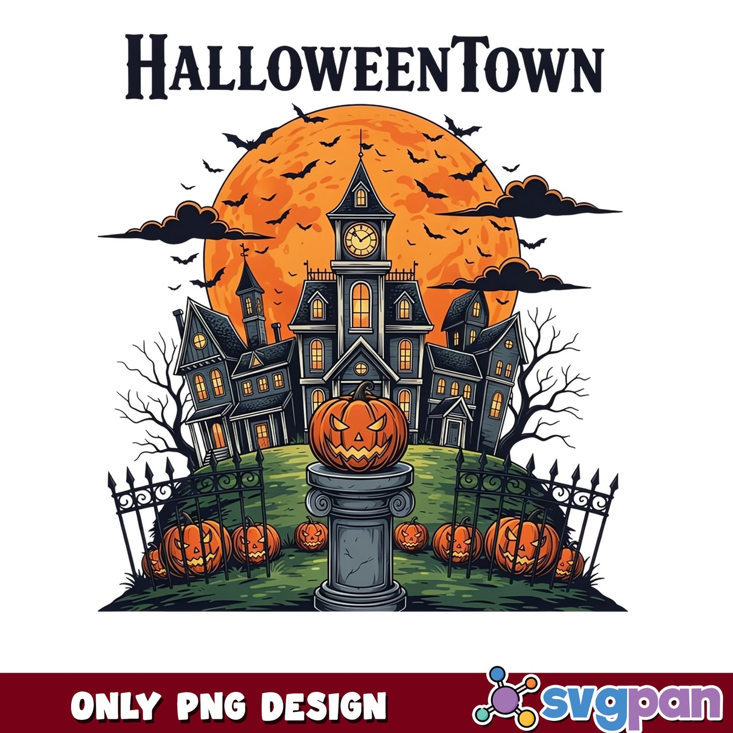 Halloweentown PNG, Haunted House Halloween PNG, Spooky PNG