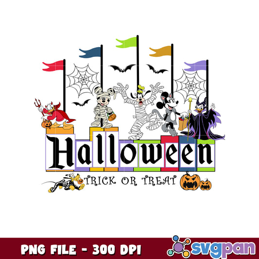 Haloween trick or treat png, halloween vacation png, disneyland halloween png