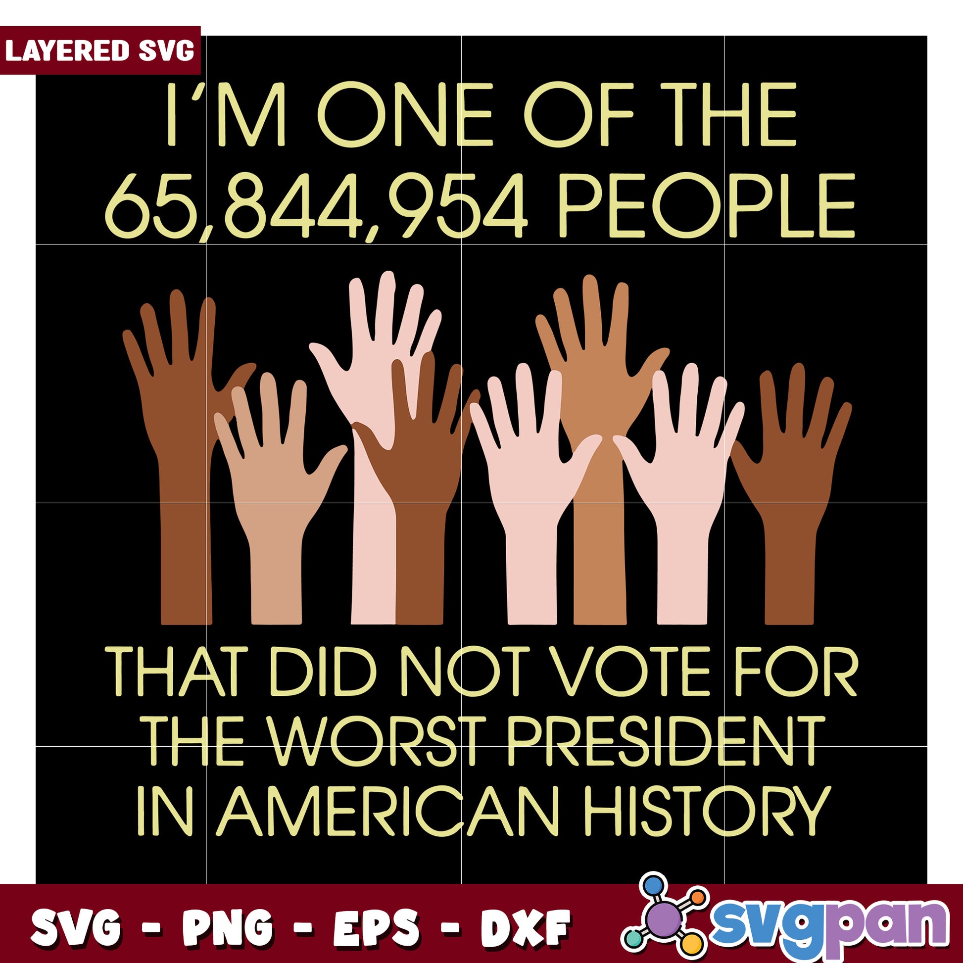 Hands Raised SVG Design, Featuring Voting Awareness Message