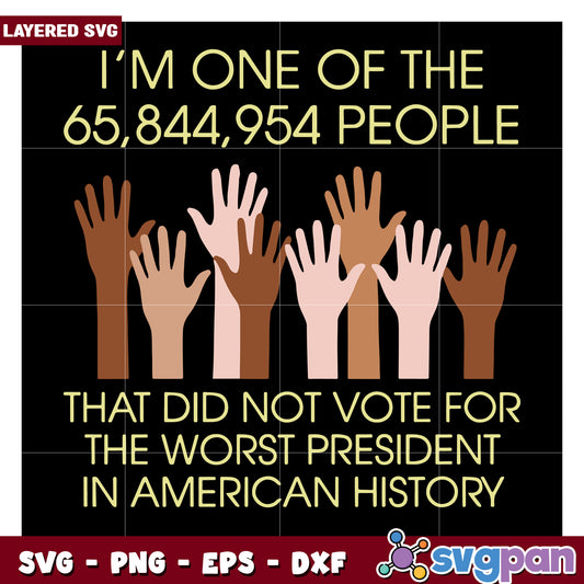 Hands Raised SVG Design, Featuring Voting Awareness Message